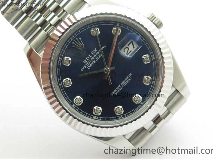 MiroTime 1231 Cozy New DateJust 41 126334 ARF 1:1 Best Edition 904L Steel Blue Diamonds Dial on Jubilee Bracelet A 2548